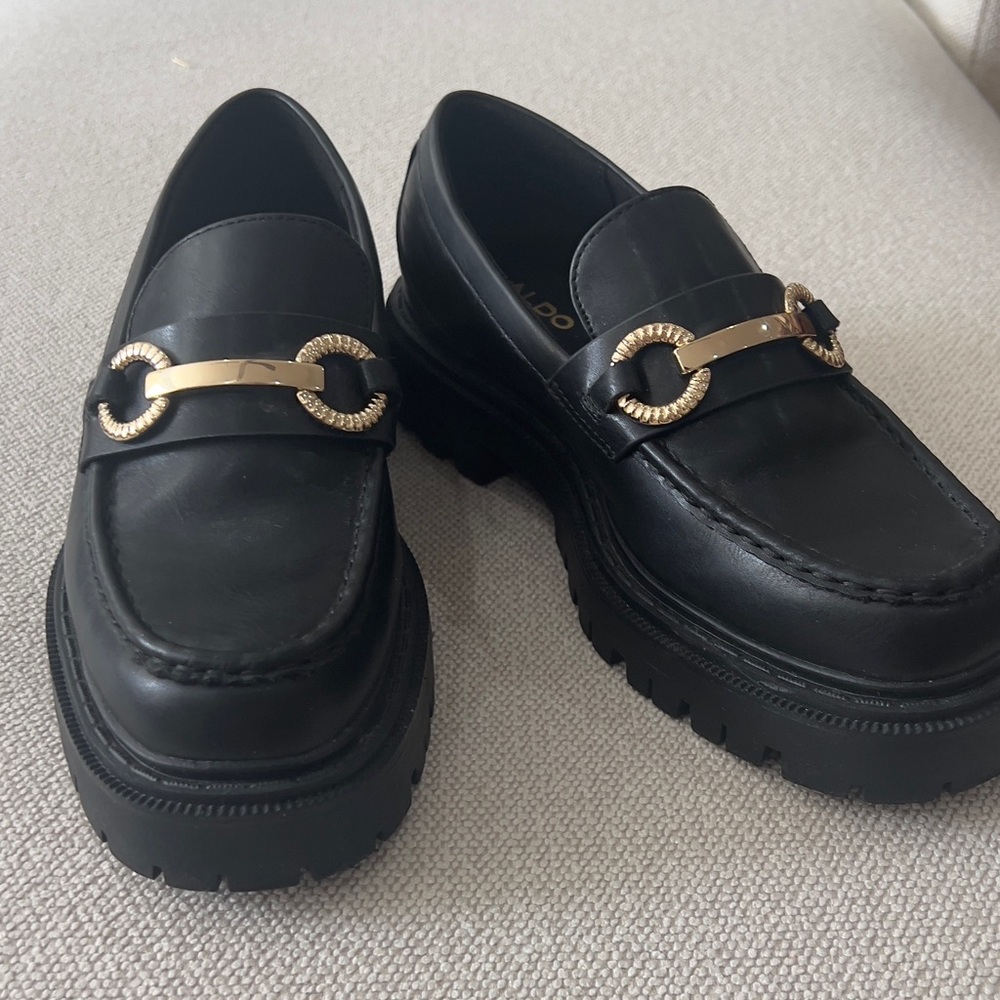 Aldo Black Platform Loafers